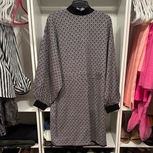 Eloquii Black and Gray Textured Dress